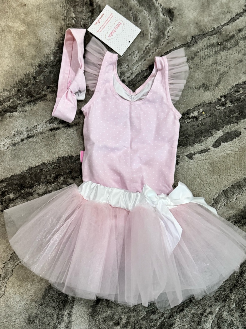 American Girl Light Pink Tulle Ballet Costume with Headband